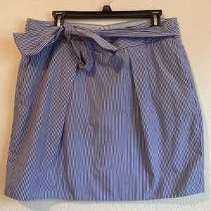 16- Blue & White JCrew Skirt- Tie Waist w/ Pockets